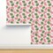 Pink Fruit Summer Daisy Watermelons Small Scale Garden Picnic Floral Custom Pre-pasted Wallpaper by Spoonflower Pre-Pasted Wallpaper 2FT Wide
